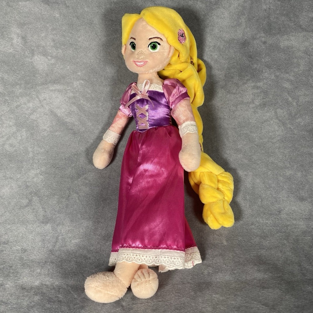 Disney Tangled Rapunzel Plush Doll Toy Princess w Flowers in Hair